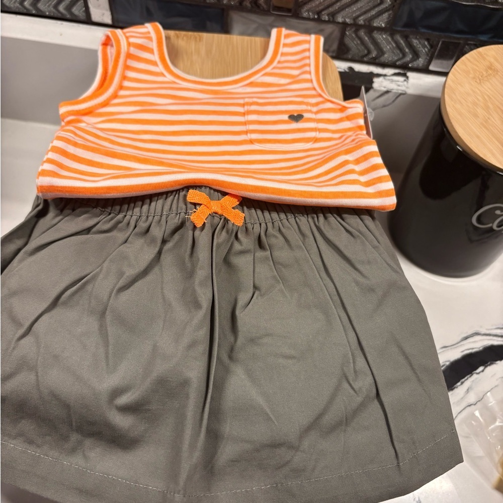 Carter's Orange and White Striped Playwear